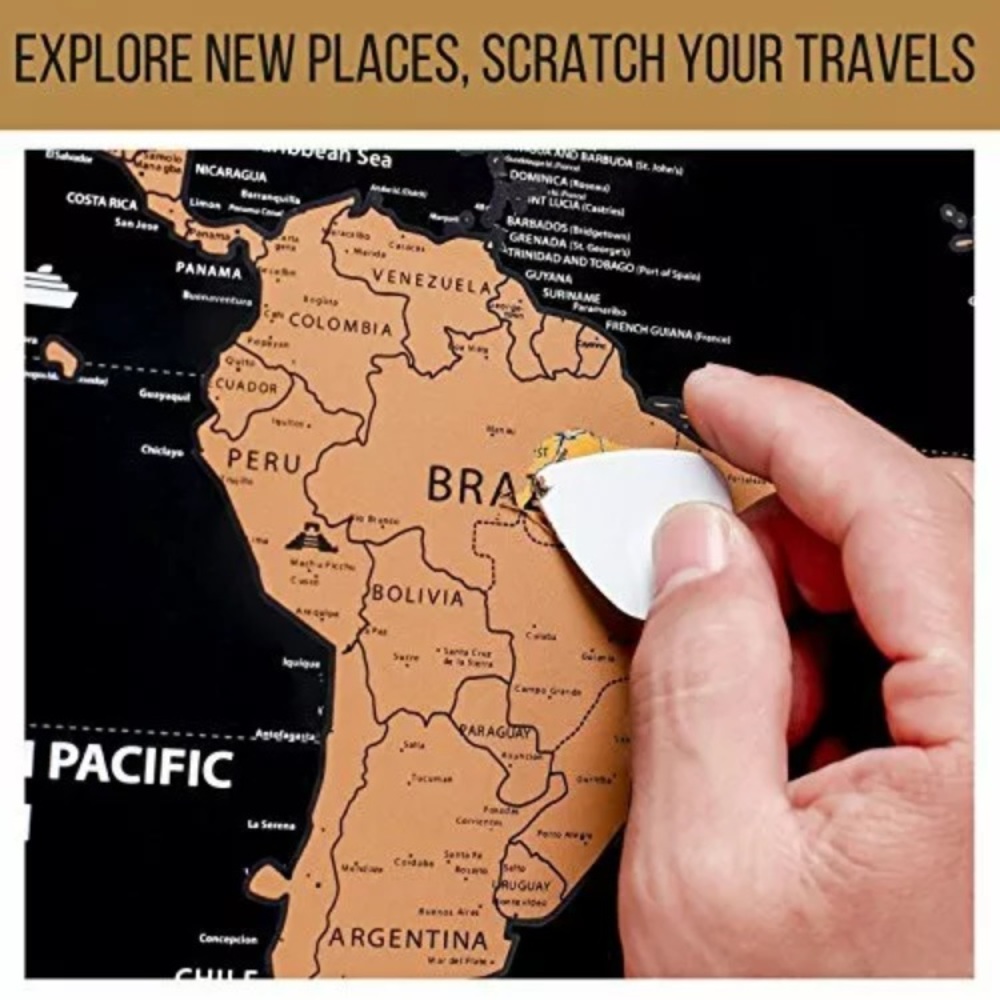 🦚2/$20🦚NIB Travel Scratch Off World Map Poster as you go - Picture 3 of 9
